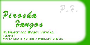 piroska hangos business card